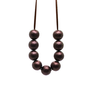 Choc-O-Latte - Textured Bubblegum Bead Necklace