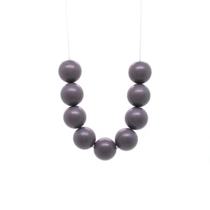 Charcoal Grey - Matte Bubblegum Bead Necklace