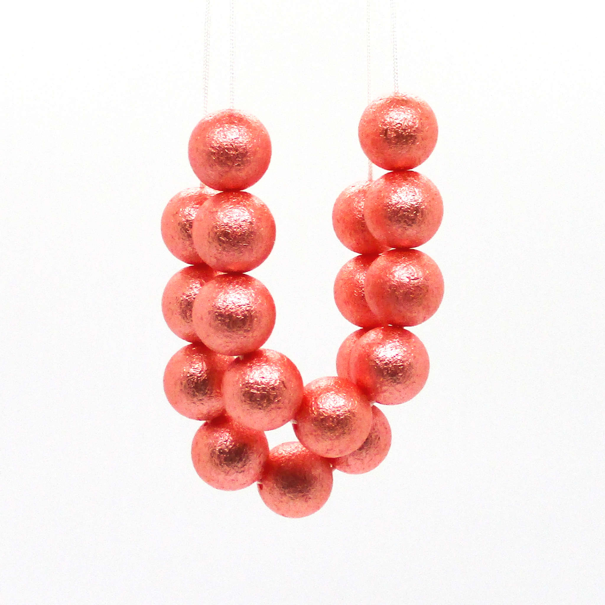 Rose Gold - Textured Bubblegum Bead Necklace