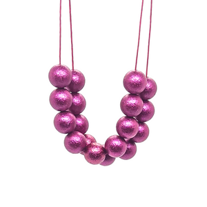 Wine - Textured Bubblegum Bead Necklace