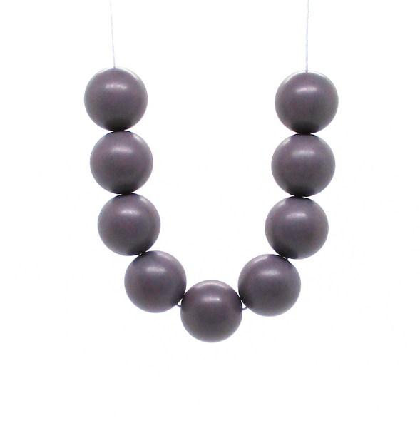 Charcoal Grey - Matte Bubblegum Bead Necklace