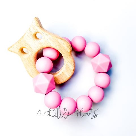 Wood Owl Teether (click to view all colors & styles)