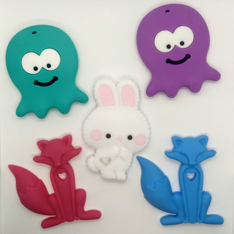 Silicone Teethers + Binky Bangle - click to select style
