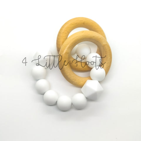 Wood Ring Teether - Pure White