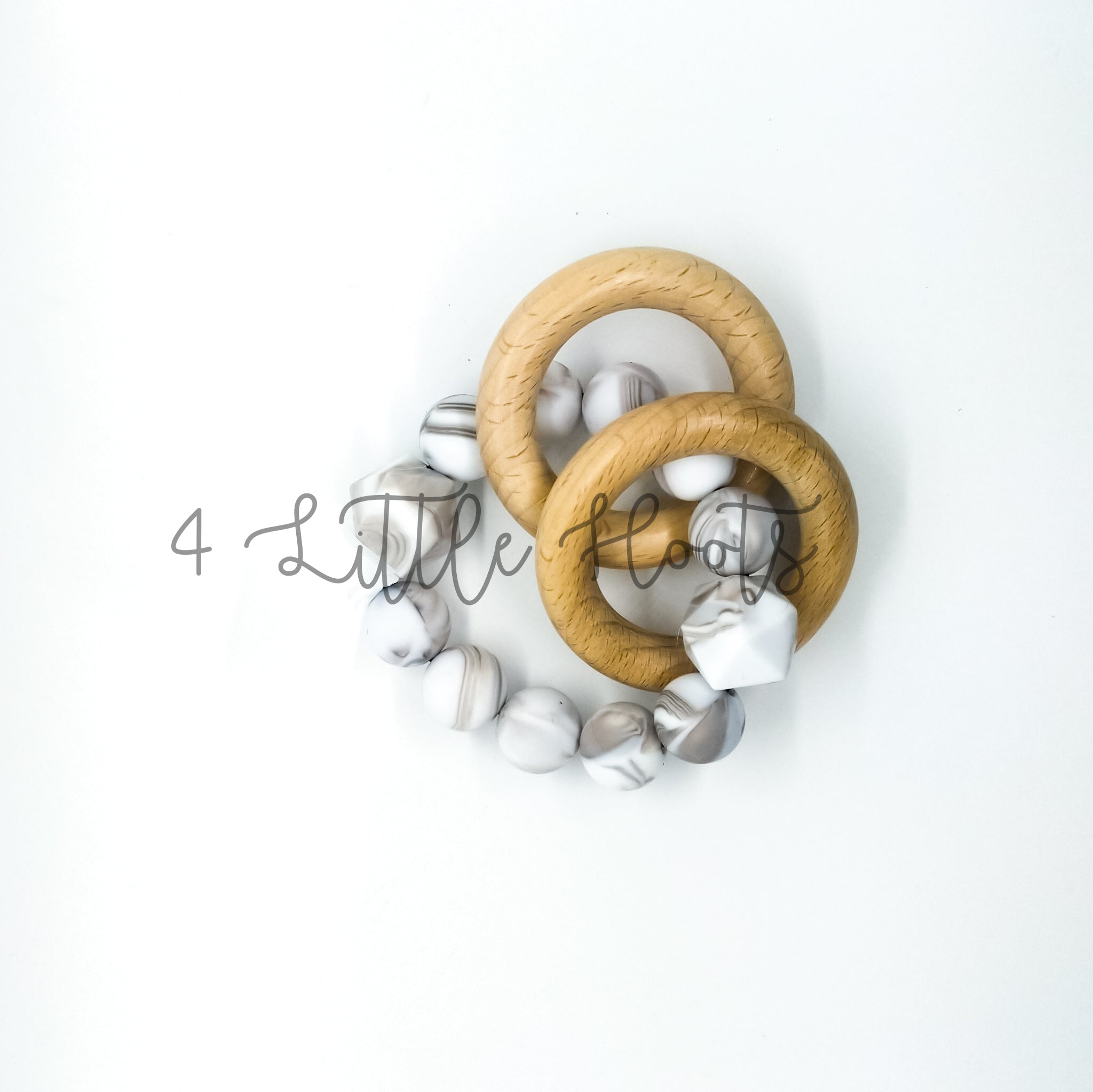 Wood Ring Teether - Caramel Marble