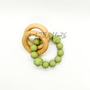 Wood Ring Teether - Sage Green