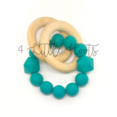 Wood Ring Teether - Saphire Blue