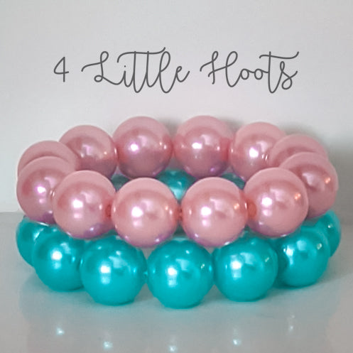 Mauve Pearl & Turquoise Pearl - Solid Spring Stackable