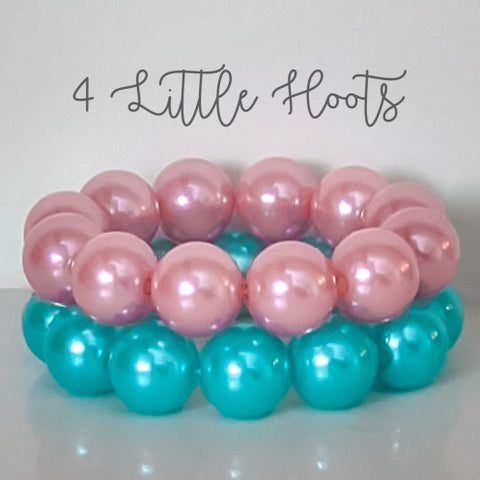 Mauve Pearl & Turquoise Pearl - Solid Spring Stackable