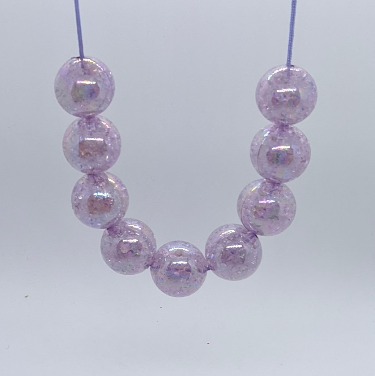 Lavender Crackle- Solid Spring Bubblegum Necklace