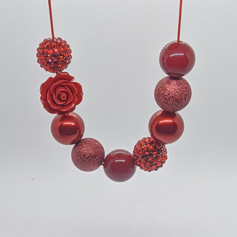 Red Rose Bubblegum Necklace