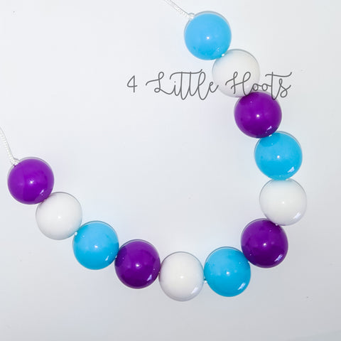 Ocean Blue & Vibrant Purple- Beaded Necklace