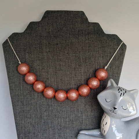 Rose Gold Crinkle Bubblegum Necklace